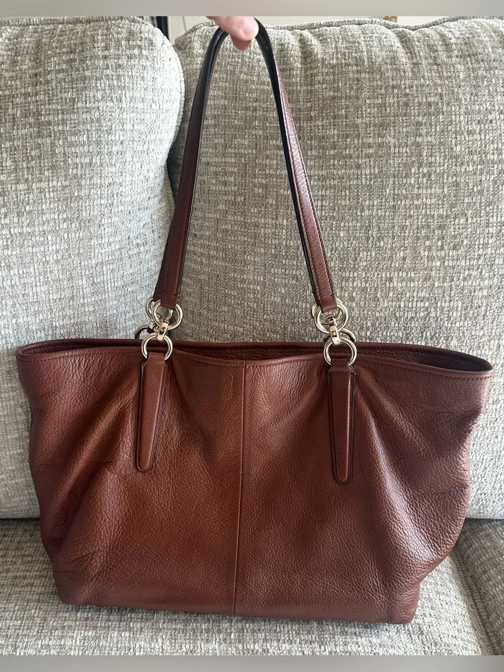 Coach Brown Pebbled Leather Large Tote